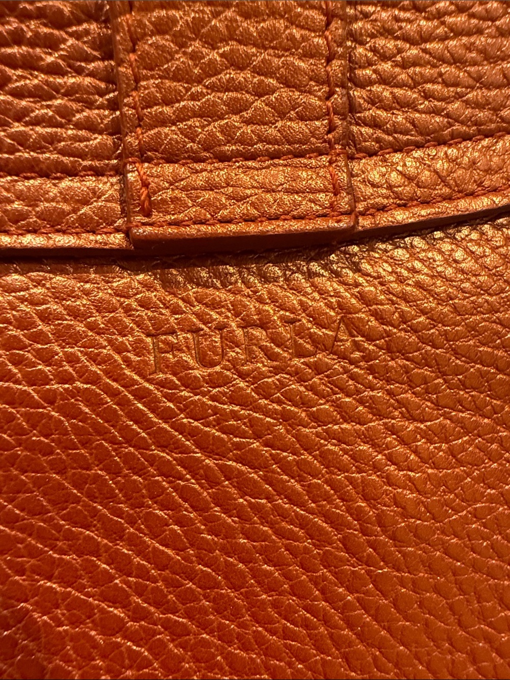 Furla Pebbled Leather Shoulder hobo Bag in Burnt Orange / bronze - Picture 6 of 13